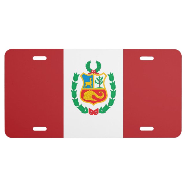 Peru Flag License Plate (Front)