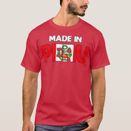 Peru Flag Made in T_Shirt