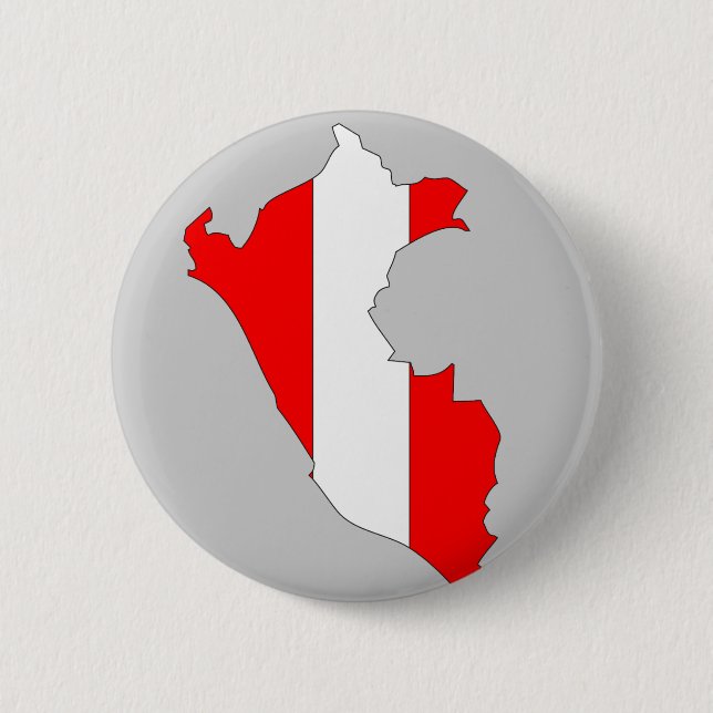 Peru flag map pinback button (Front)