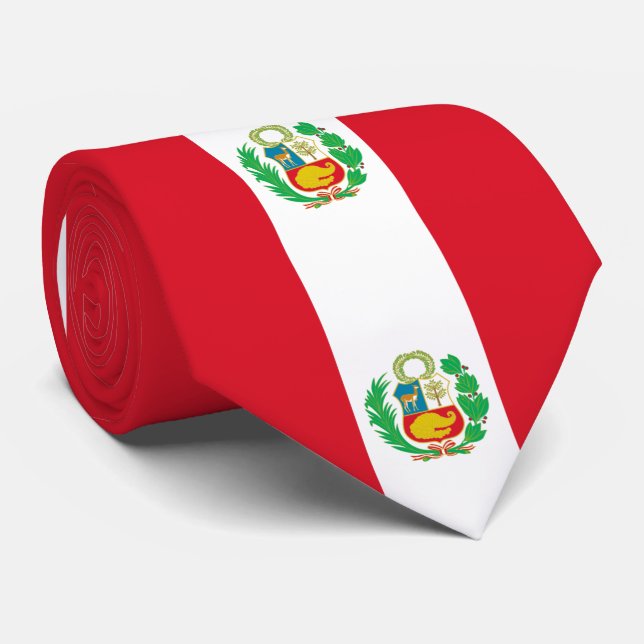 Peru flag neck tie (Rolled)