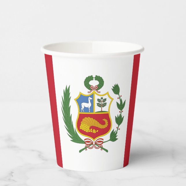 Peru flag paper cups (Left)