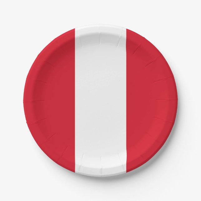 Peru Flag Paper Plates (Front)