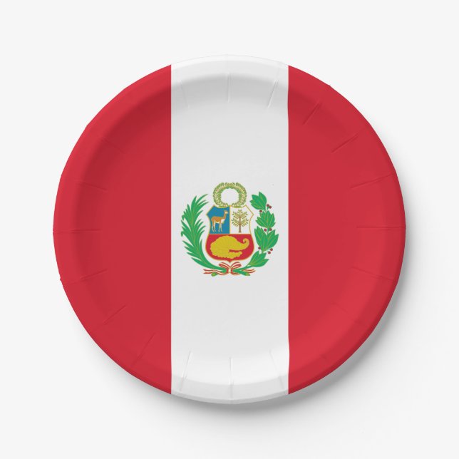 Peru Flag Paper Plates (Front)