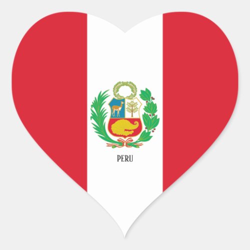 Peru Flag Patriotic Heart Sticker