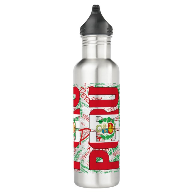 Peru Flag Patriotic Stainless Steel Water Bottle (Right)