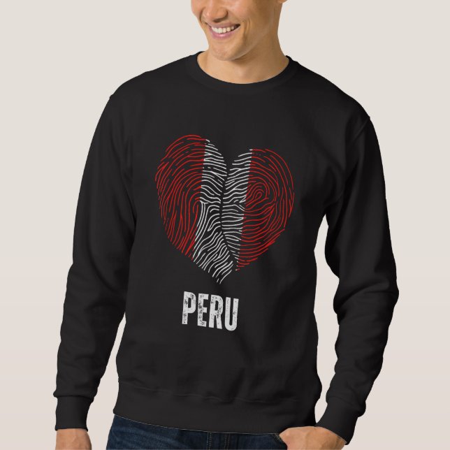 Peru Flag Peruvian Flag Peru DNA Peru Heart Sweatshirt (Front)