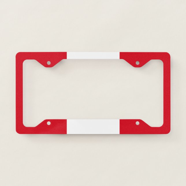 Peru Flag Peruvian Patriotic License Plate Frame (Front)
