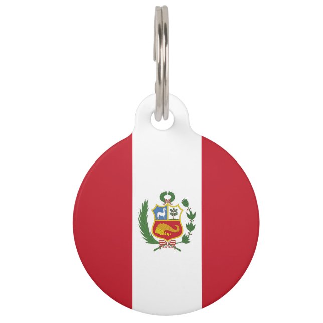 Peru flag pet ID tag (Front)