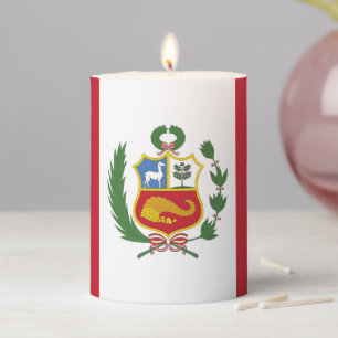 Peru flag pillar candle