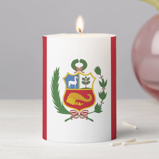 Peru flag pillar candle (In Situ)