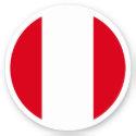 Peru Flag Round Sticker