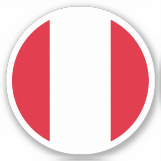 Peru Flag Round Sticker
