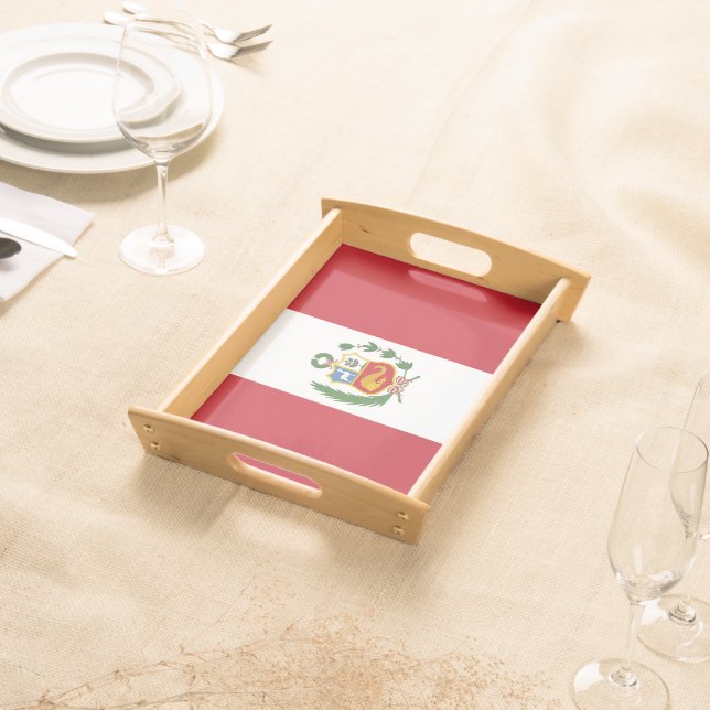 Peru flag serving tray (Front)