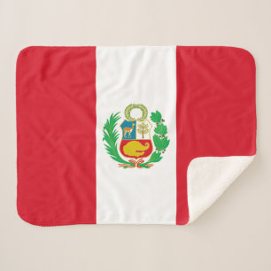 Peru Flag Sherpa Blanket