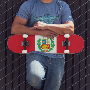 Peru Flag Skateboard