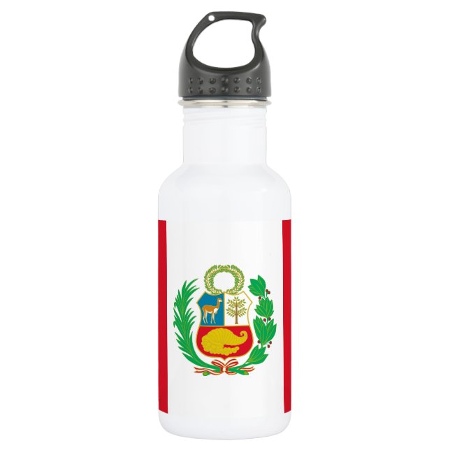 Peru Flag Stainless Steel Water Bottle (Front)