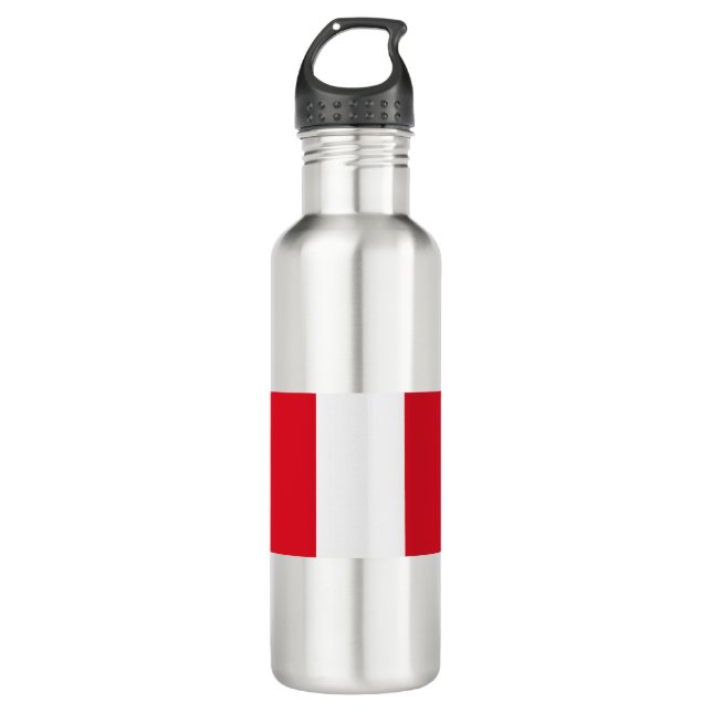 Peru Flag Stainless Steel Water Bottle (Front)