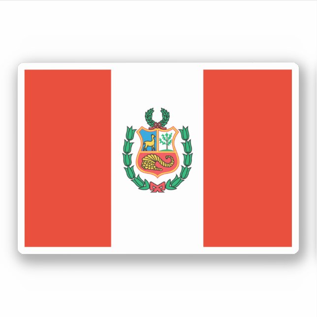 Peru Flag Sticker (Front)