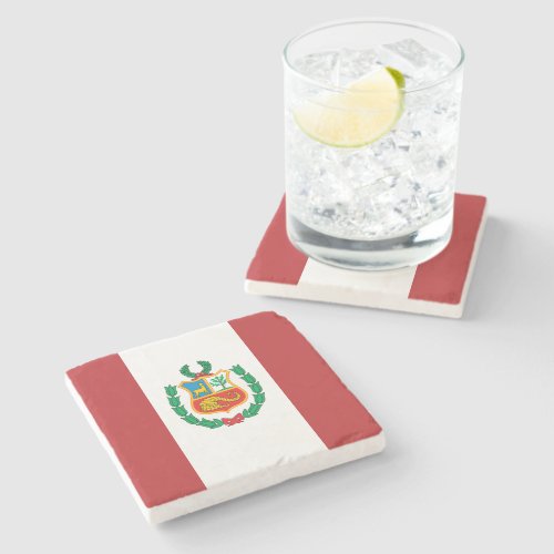 Peru Flag Stone Coaster