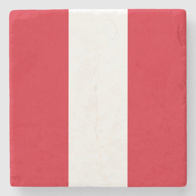 Peru Flag Stone Coaster (Front)