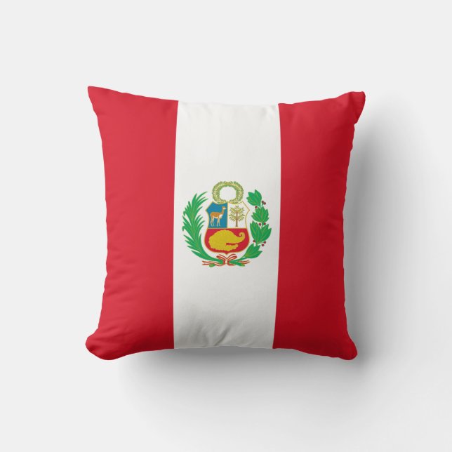 Peru Flag Throw Pillow (Front)