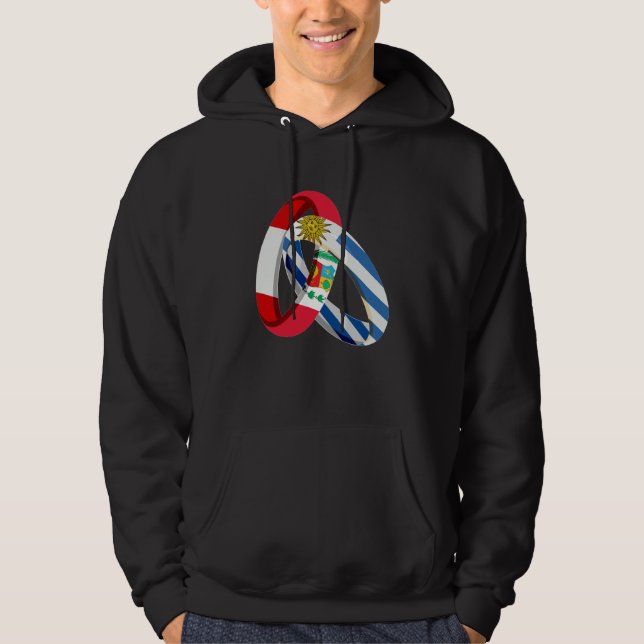 Peru Flag Uruguay Grown Ring Marriage Wedding Hoodie (Front)