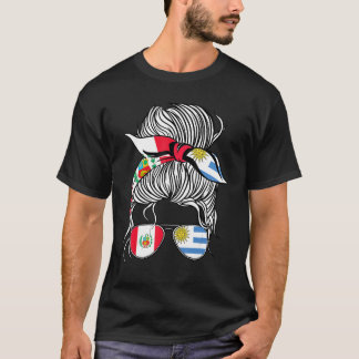 Peru Flag Uruguay Grown Women Girl Country T-Shirt