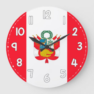 Peru Flag Wall Clock – Patriotic home Decor