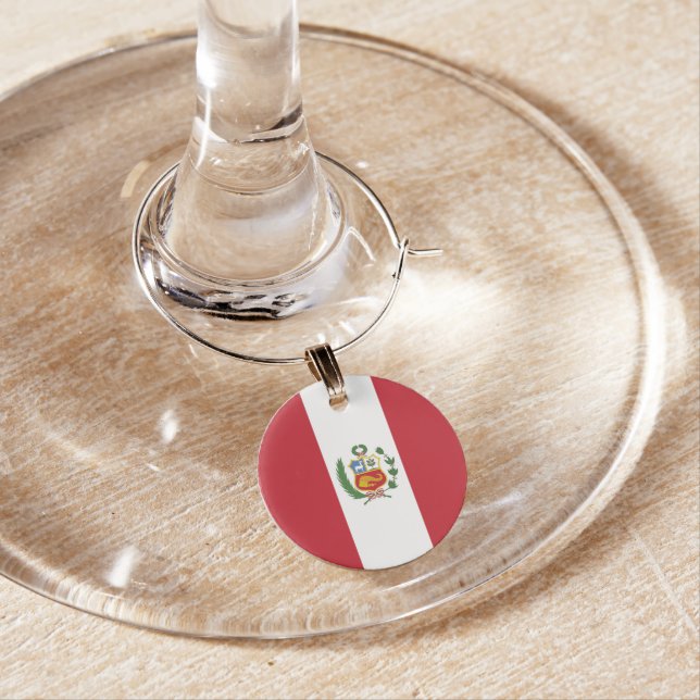 Peru flag wine charm (In Situ)