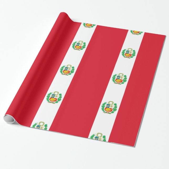 Peru flag wrapping paper (Unrolled)