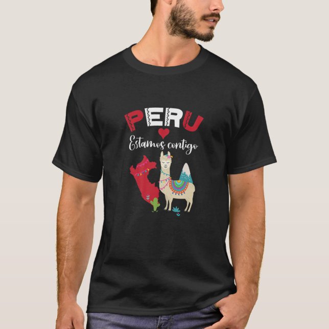 Peru Gift For Peruvian Peru Love Estamos Contigo T-Shirt (Front)