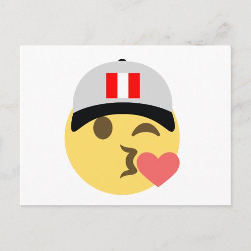 Peru Hat Kiss Emoji Postcard