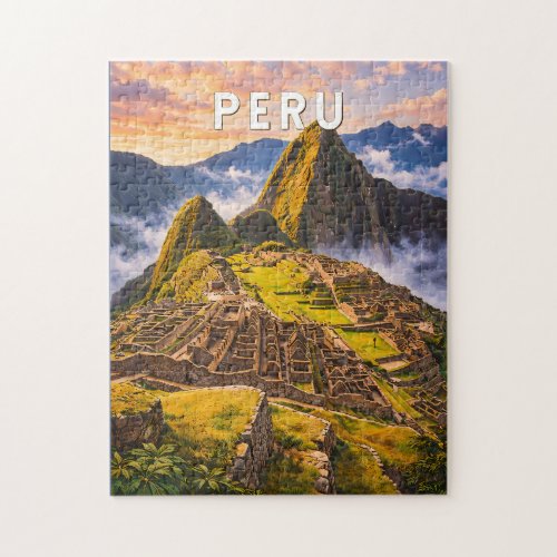 Peru Illustration Travel Art Vintage Jigsaw Puzzle
