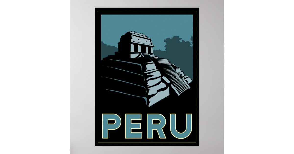 Peru Inca South America Art Deco Retro Poster Zazzle Com