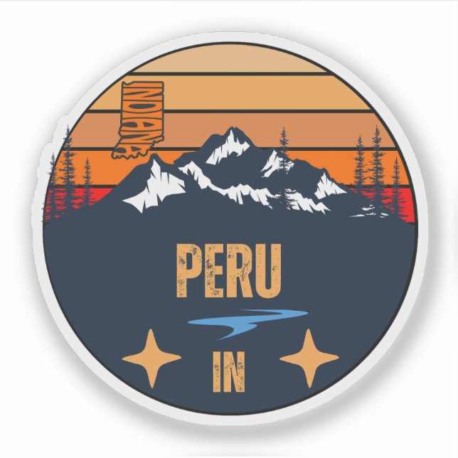 Peru, Indiana Sticker (Front)