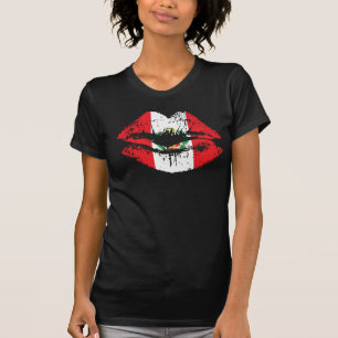Peru lips tshirt design for women.