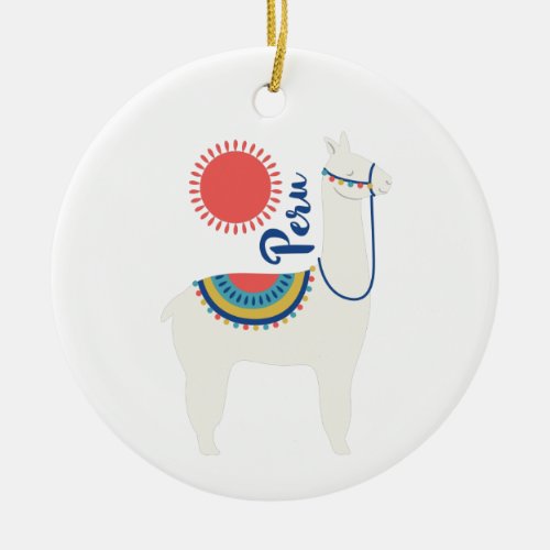 Peru Llama Ceramic Ornament
