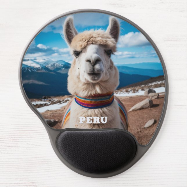 Peru Llama Gel Mouse Pad (Front)