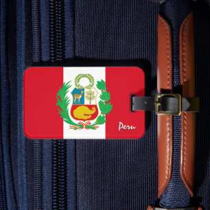 Peru Luggage Tags, patriotic Peruvian Flag Luggage Tag