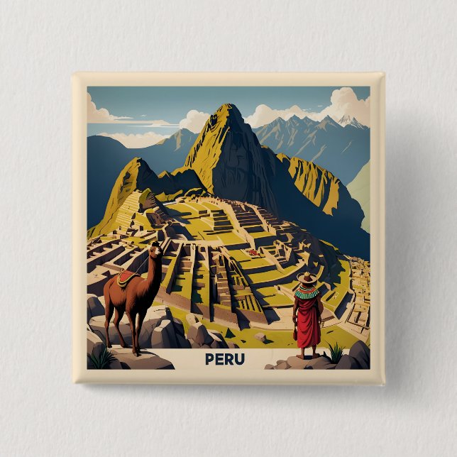 Peru Machu Picchu Button (Front)