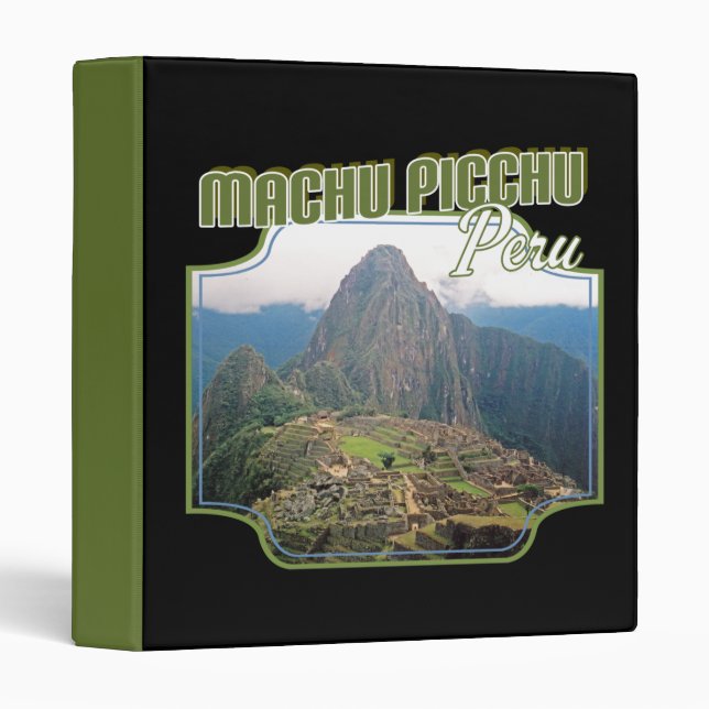 Peru Machu Picchu Ruins - Huayna Picchu 3 Ring Binder (Front/Spine)