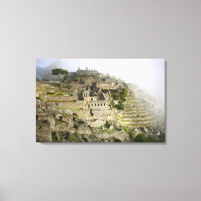 Peru, Machu Picchu. The ancient citadel of Machu Canvas Print (Front)