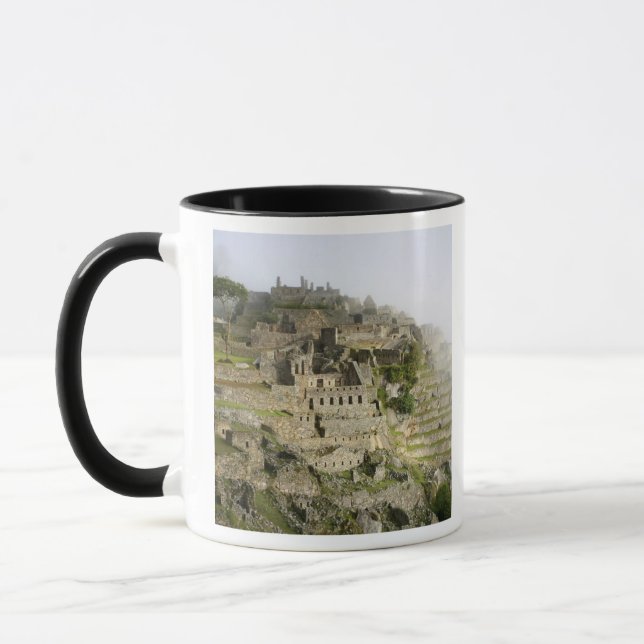Peru, Machu Picchu. The ancient citadel of Machu Mug (Left)