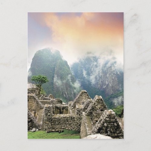 Peru Machu Picchu the ancient lost city of Postcard