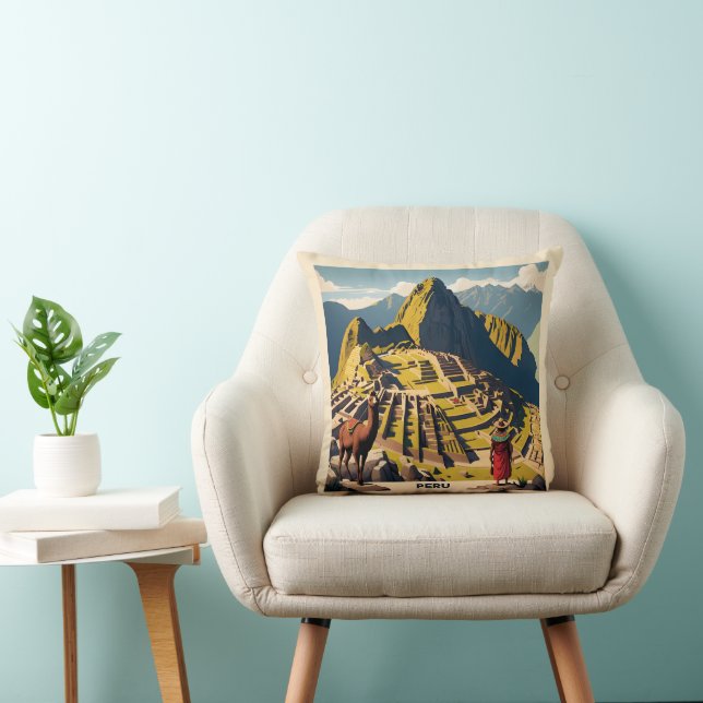 Peru Machu Picchu Throw Pillow (Chair)