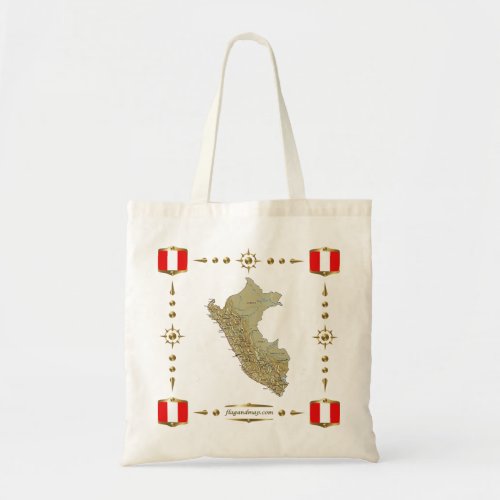 Peru Map  Flags Bag