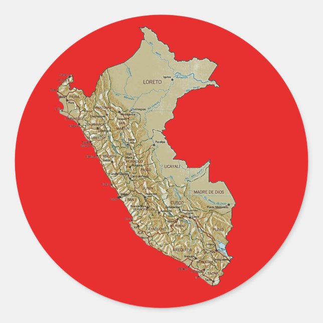 Peru Map Sticker (Front)