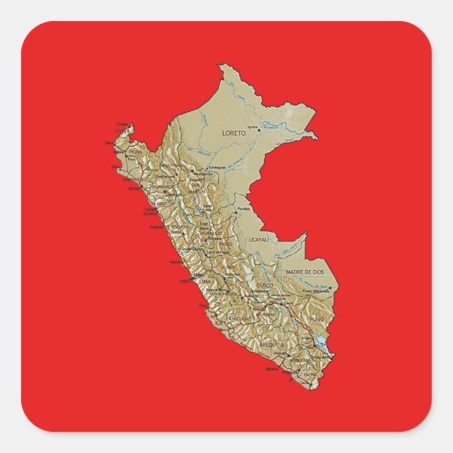 Peru Map Sticker (Front)