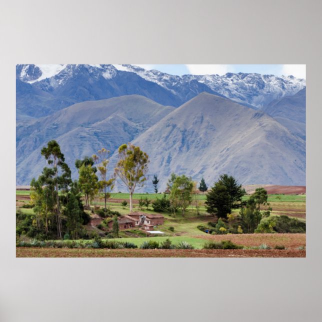 Peru, Maras. Landscape Above The Sacred Valley Poster (Front)