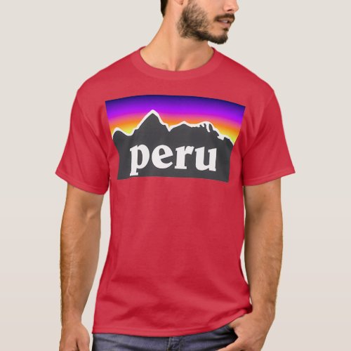 Peru Mountain Machu Picchu Ski Snowboard Trekking  T_Shirt